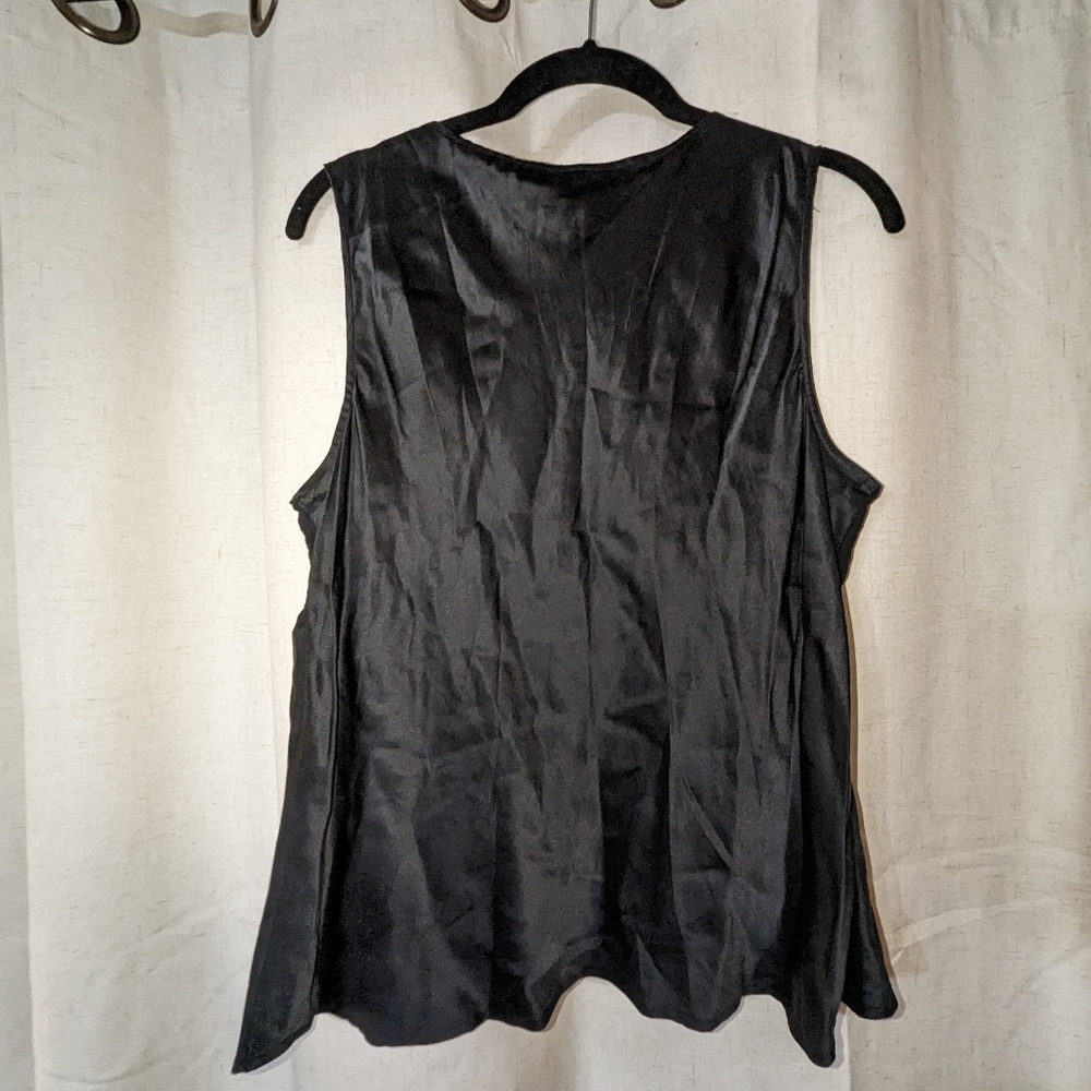 2000s 100% Silk Mossino V neck Thick Strap Tanktop - Picture 3 of 3